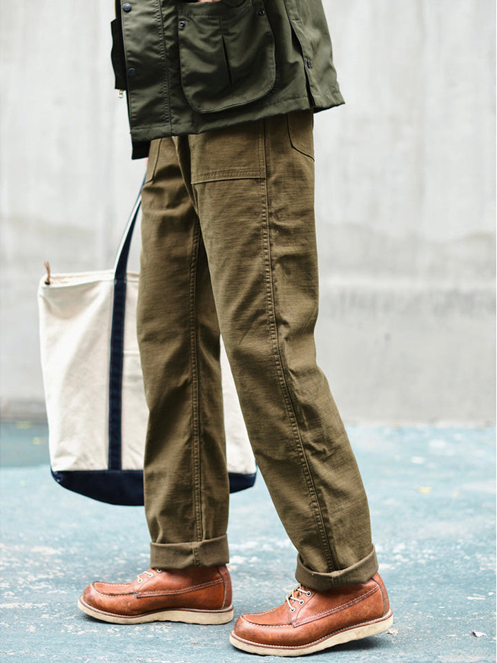Pantalones casuales rectos para hombre inspirados en los OG-107 fatigue