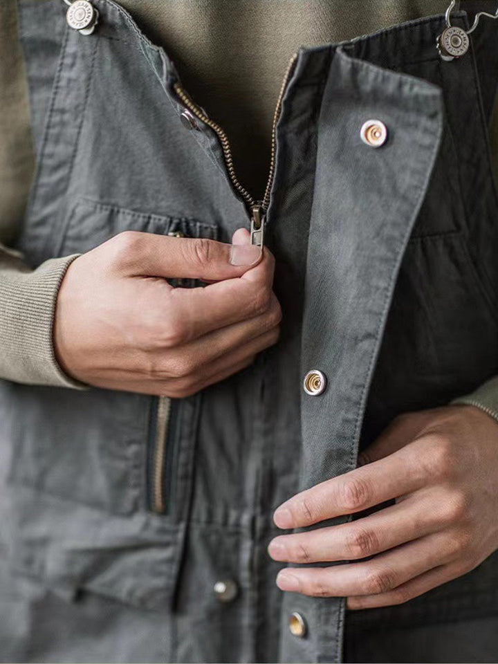 Overol con pechera para hombre con bolsillos extra grandes