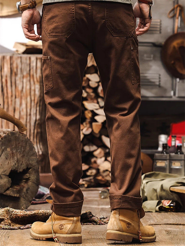 Pantalones de Utilidad para Hombre de Trabajo Resistente con Pierna Recta