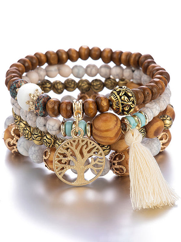 Set de pulseras con perlas "Árbol de la Vida"