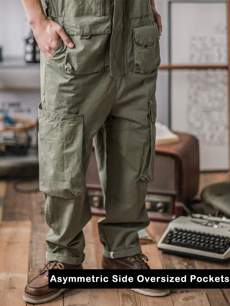 Overol con pechera para hombre con bolsillos extra grandes