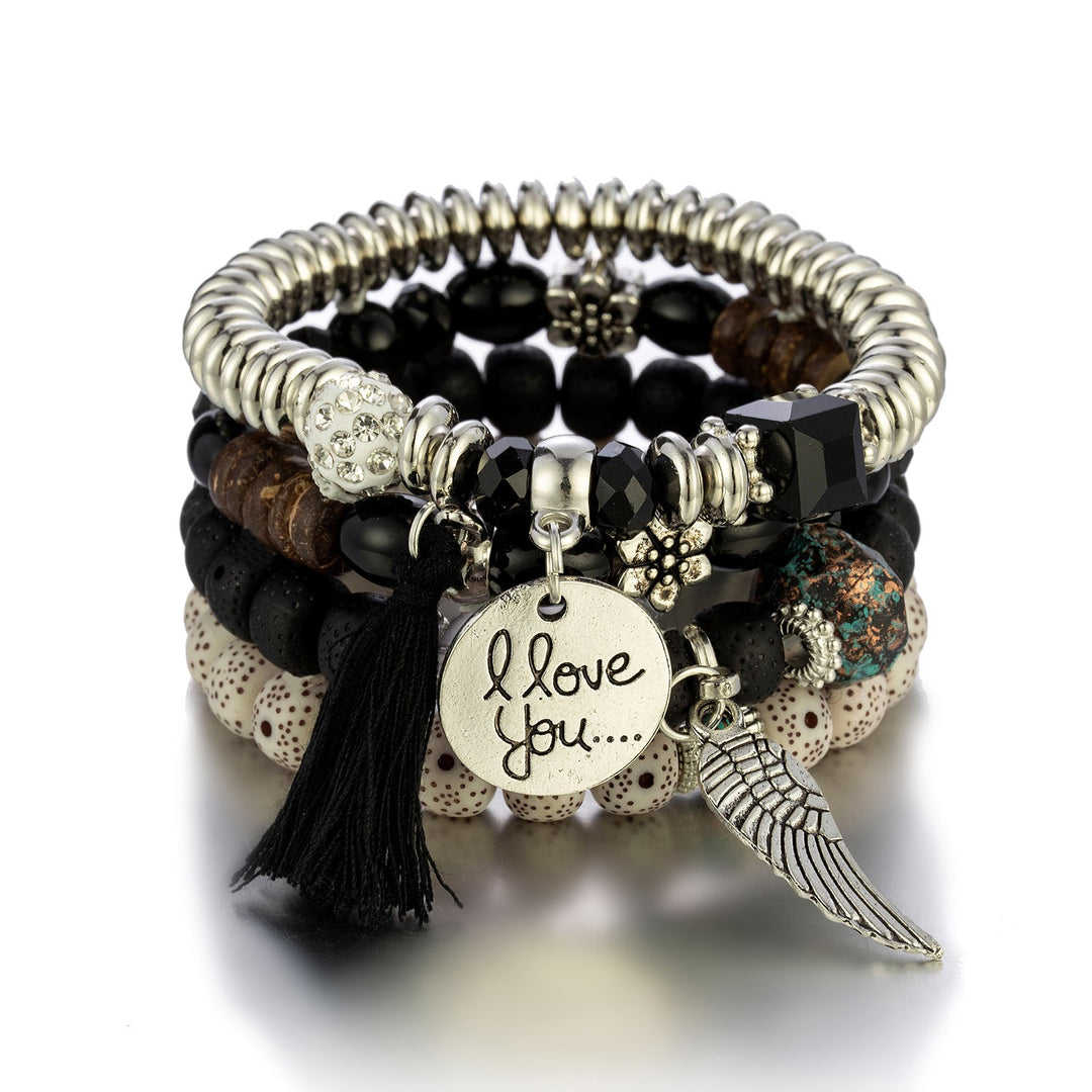 Set de pulseras con perlas "Te Amo"