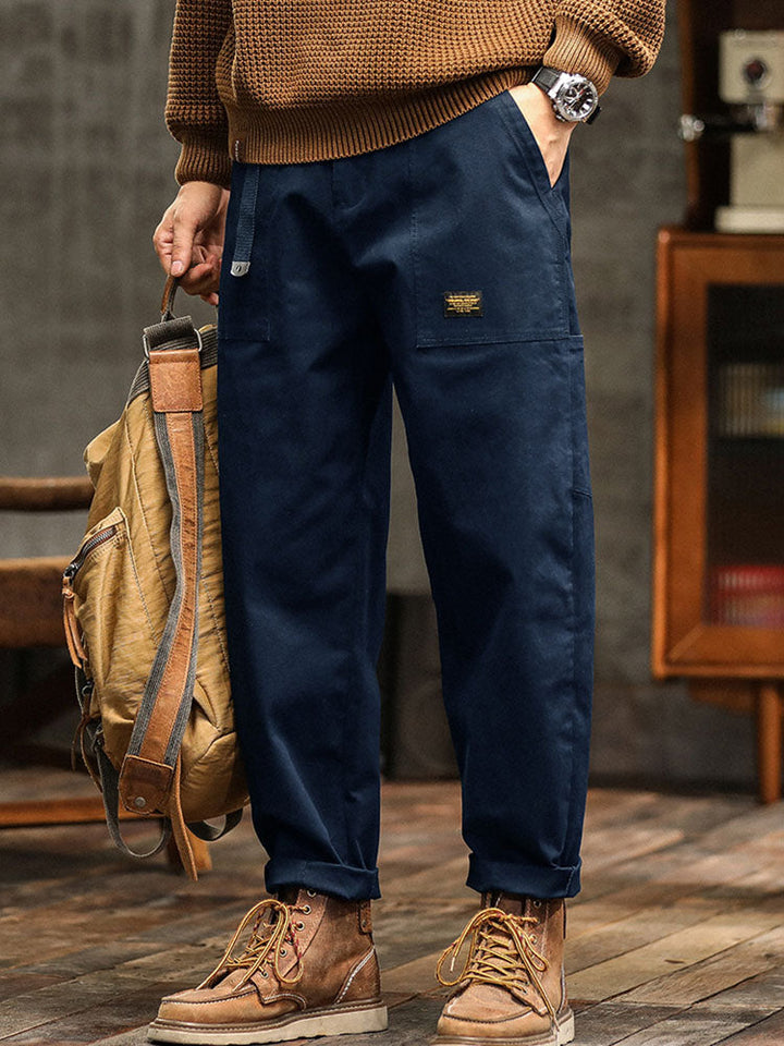 Pantalones Casual de Utilidad para Hombre de Estilo Vintage