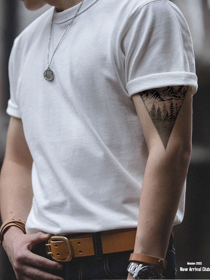 Camiseta clásica ajustada de cuello redondo para hombre