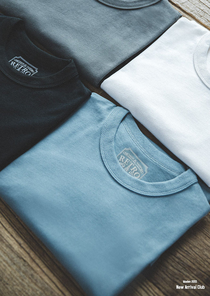Camiseta clásica ajustada de cuello redondo para hombre