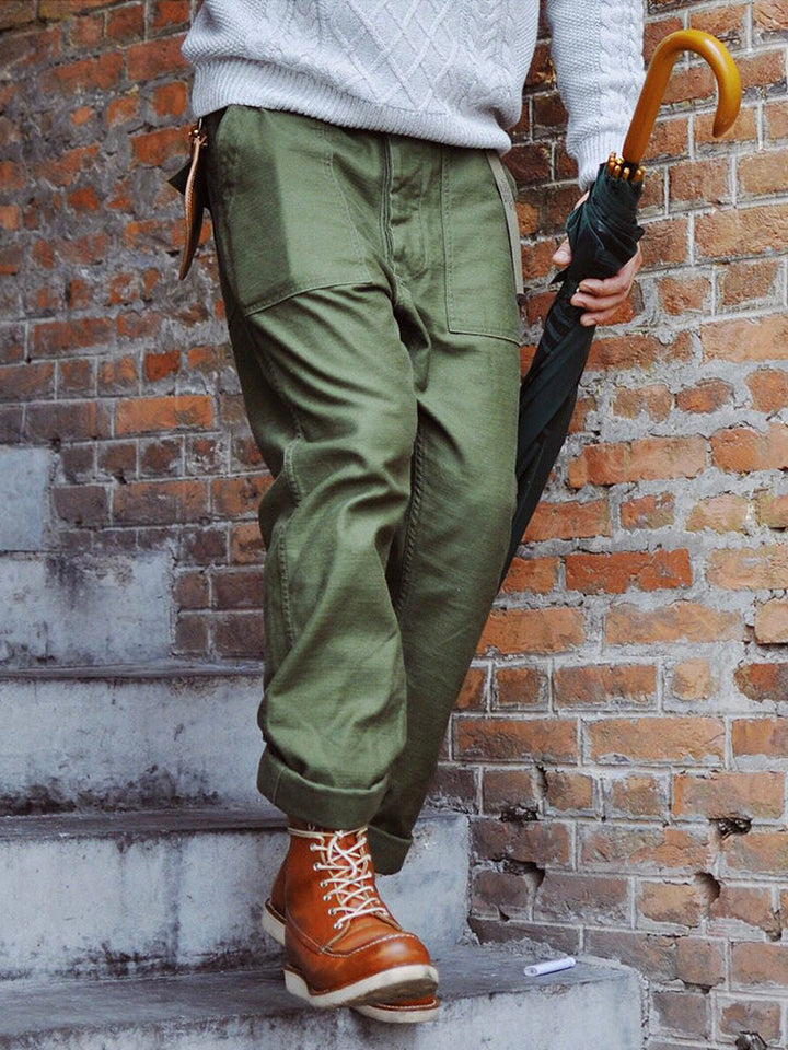 Pantalones casuales rectos para hombre inspirados en los OG-107 fatigue