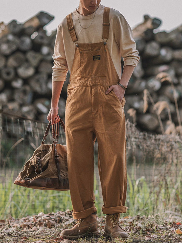 Overol con pechera de lona duck para hombre