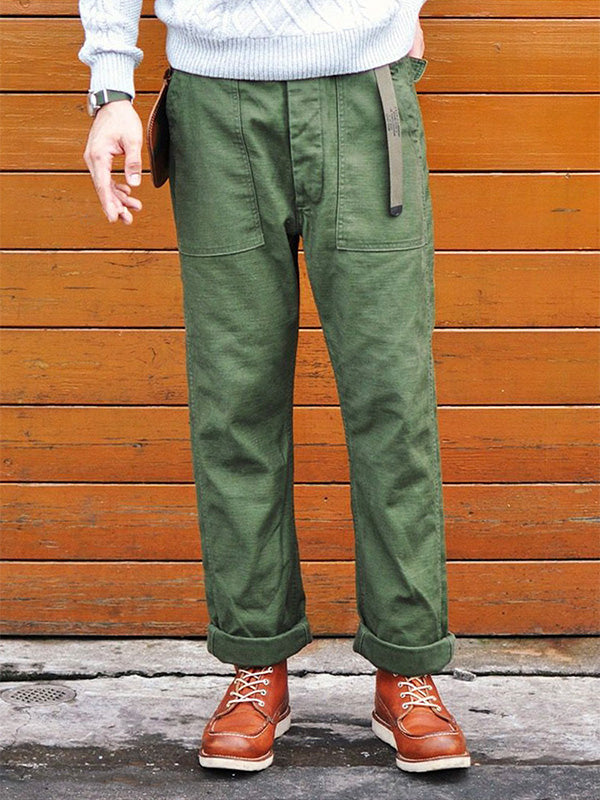 Pantalones casuales rectos para hombre inspirados en los OG-107 fatigue