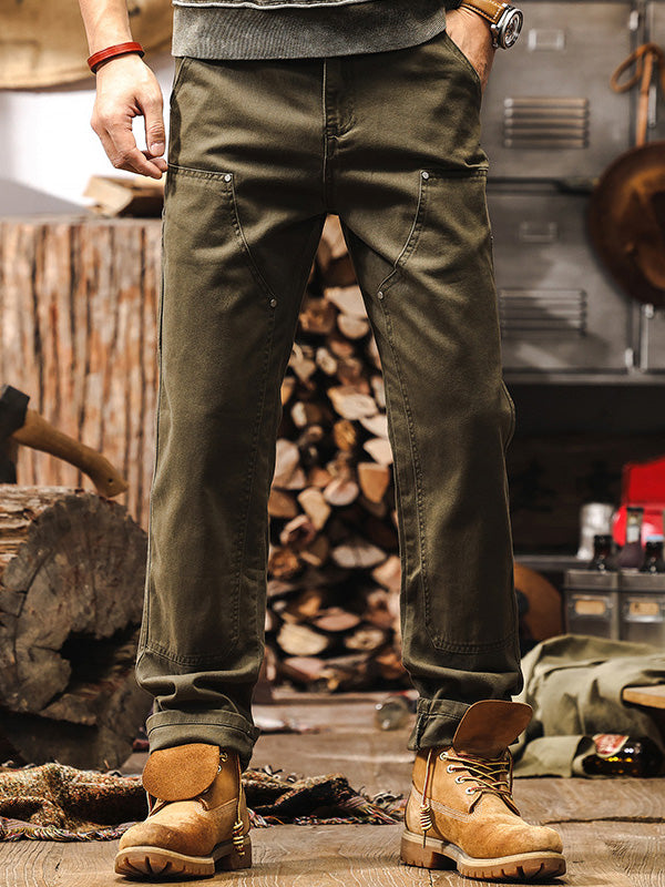 Pantalones de Utilidad para Hombre de Trabajo Resistente con Pierna Recta