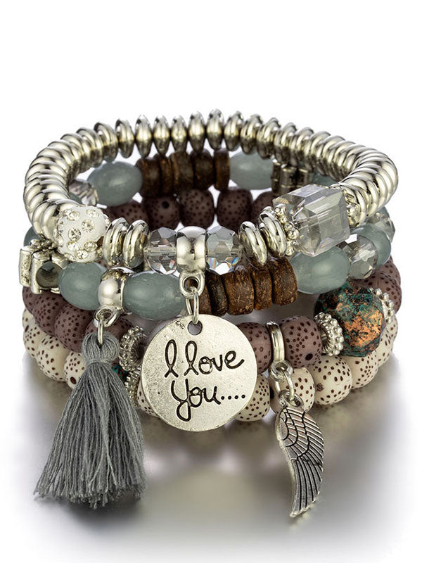 Set de pulseras con perlas "Te Amo"