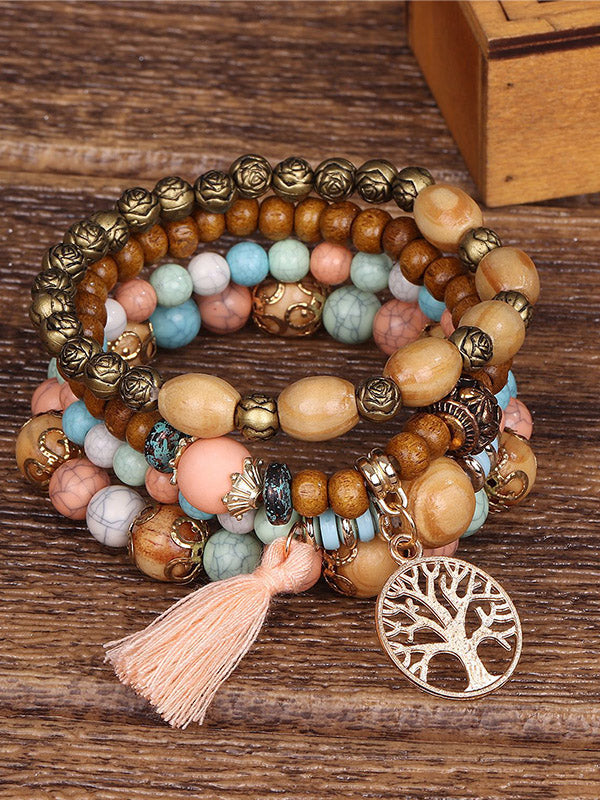Set de pulseras con perlas "Árbol de la Vida"