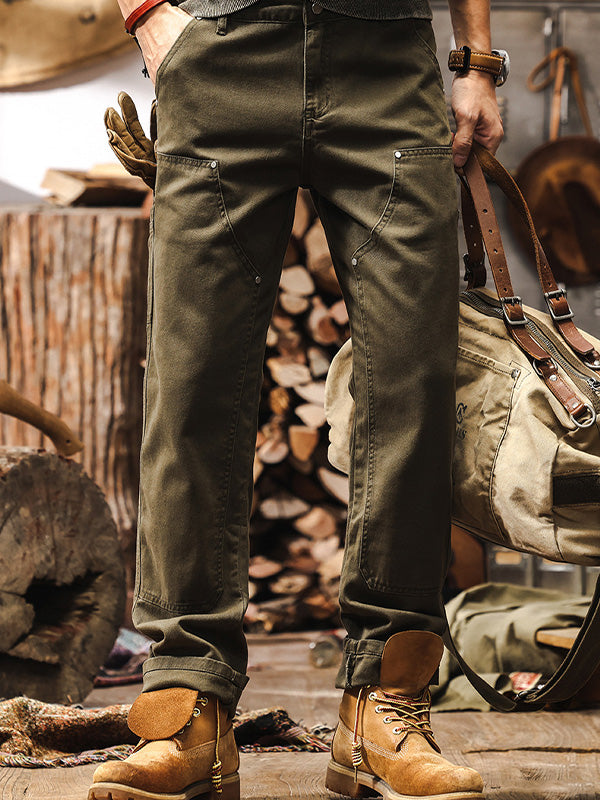 Pantalones de Utilidad para Hombre de Trabajo Resistente con Pierna Recta