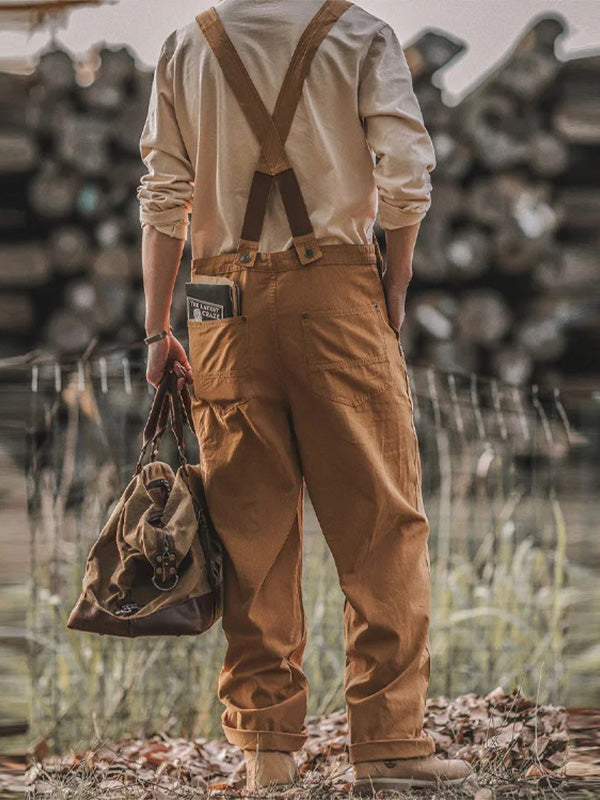 Overol con pechera de lona duck para hombre