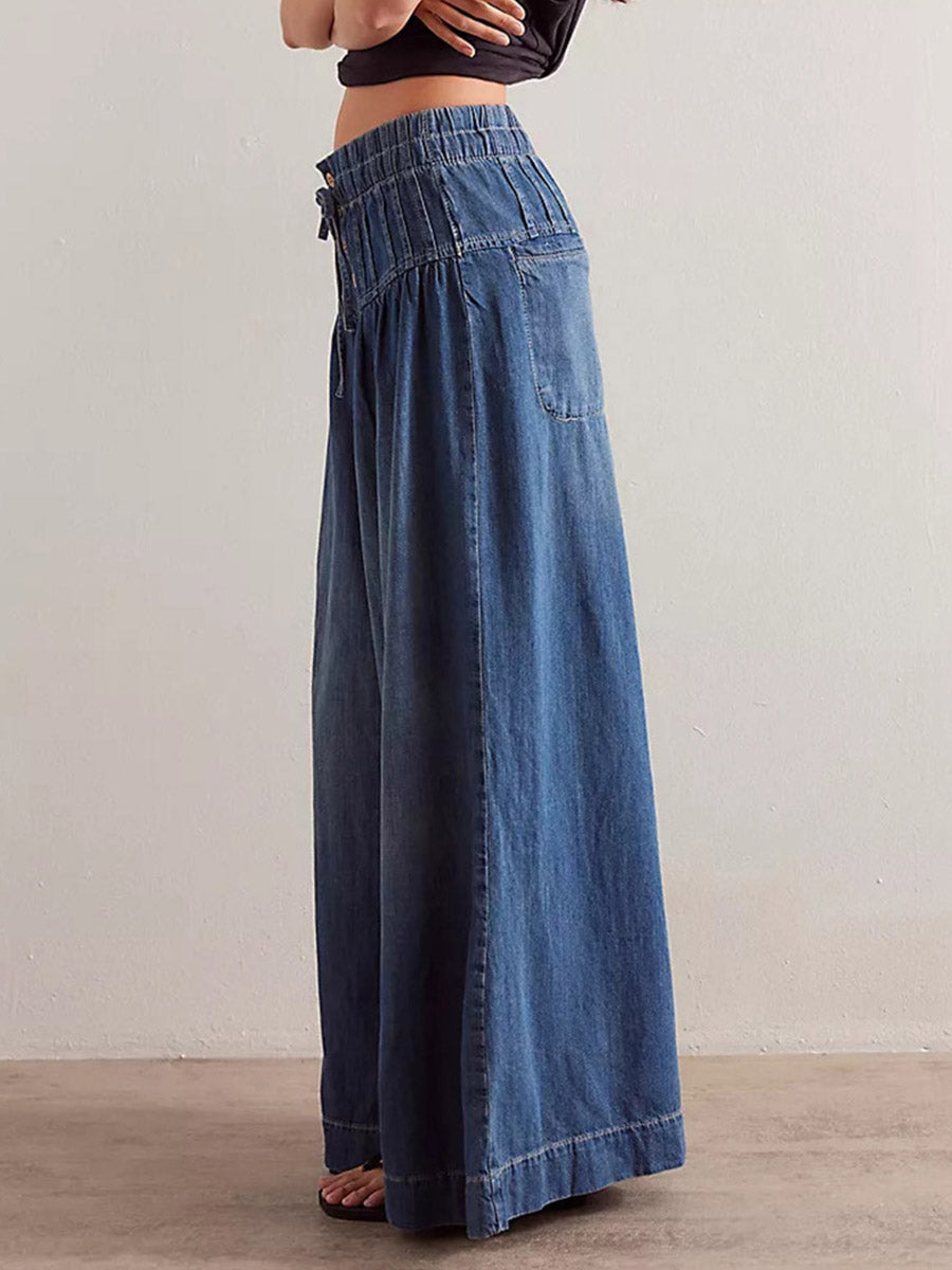 Jeans anchos de pierna suelta para mujer