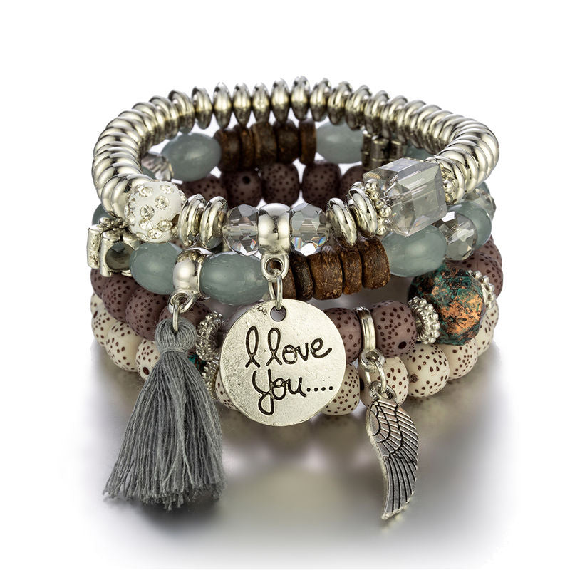Set de pulseras con perlas "Te Amo"