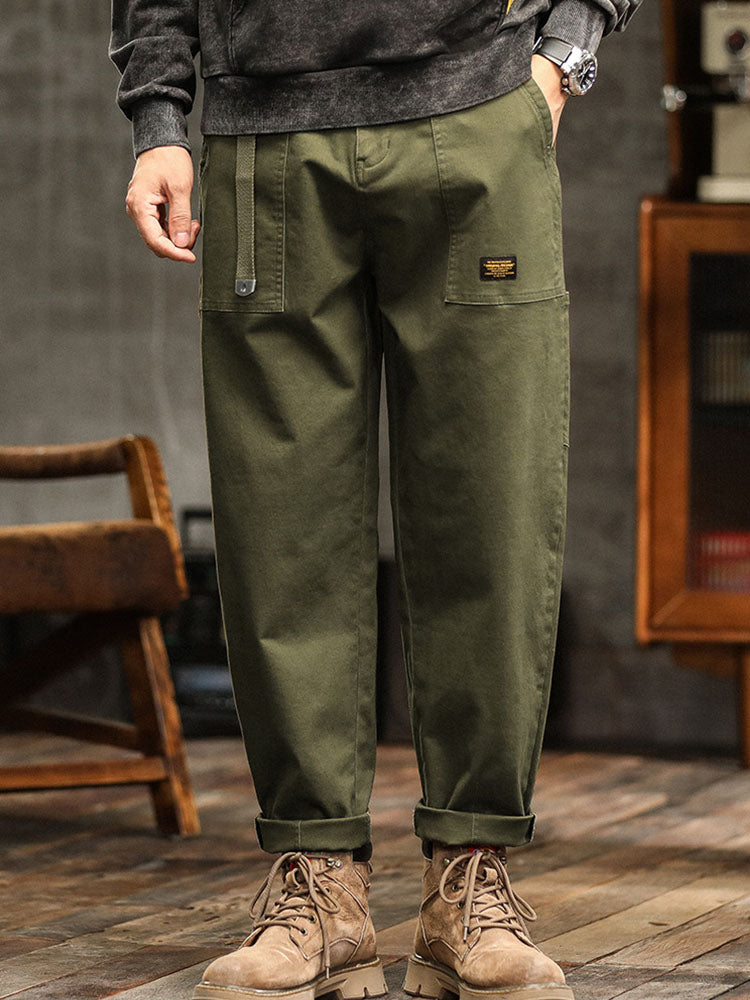 Pantalones Casual de Utilidad para Hombre de Estilo Vintage