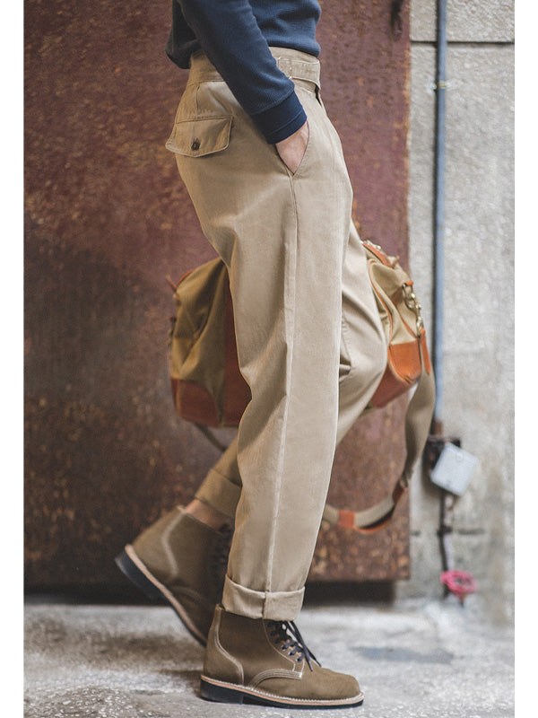 Pantalón Gurkha Vintage para Hombre de Corte Recto Casual