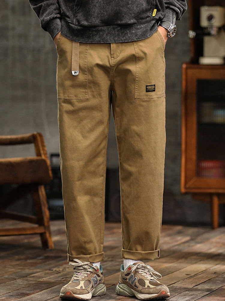 Pantalones Casual de Utilidad para Hombre de Estilo Vintage