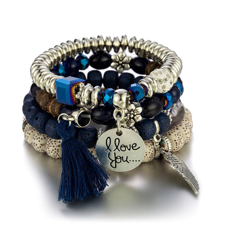 Set de pulseras con perlas "Te Amo"