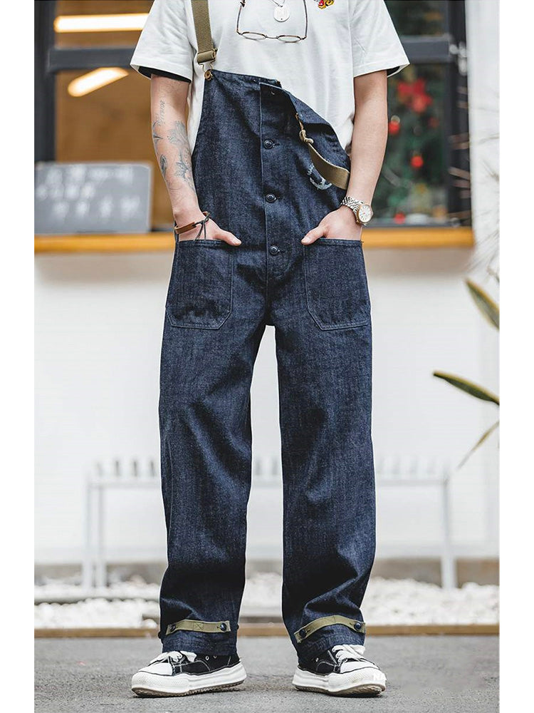 Overoles estilo retro americano azul marino