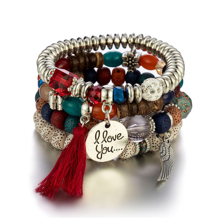 Set de pulseras con perlas "Te Amo"