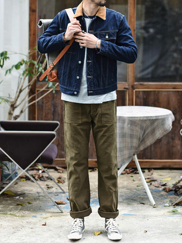 Pantalones casuales rectos para hombre inspirados en los OG-107 fatigue
