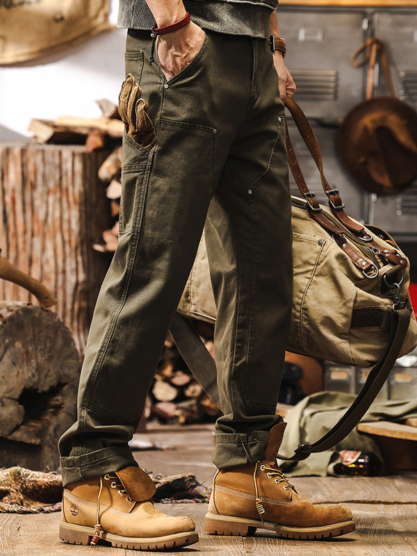 Pantalones de Utilidad para Hombre de Trabajo Resistente con Pierna Recta