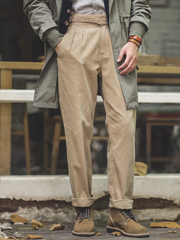 Pantalón Gurkha Vintage para Hombre de Corte Recto Casual