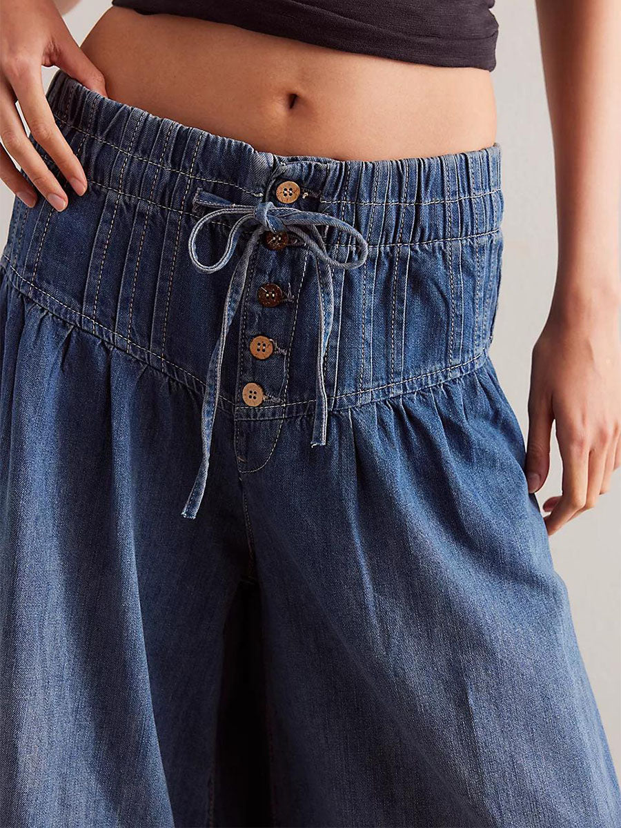 Jeans anchos de pierna suelta para mujer