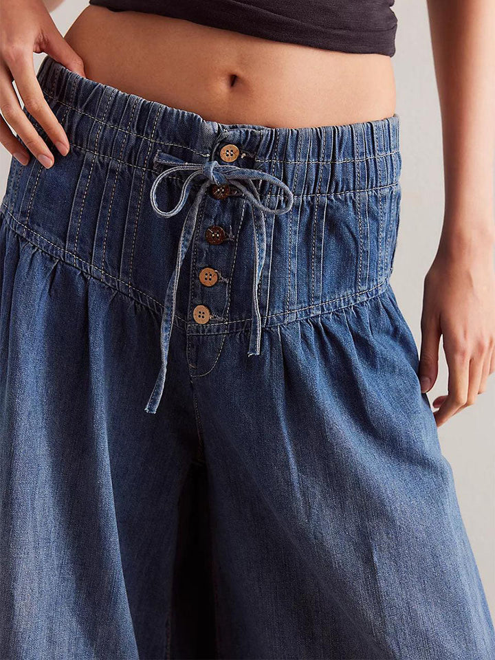 Jeans anchos de pierna suelta para mujer