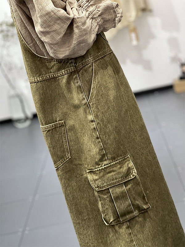 Vestido overol con bolsillos cargo para mujer