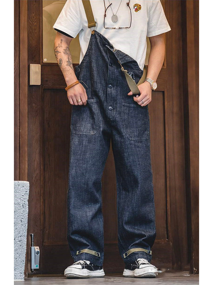 Overoles estilo retro americano azul marino