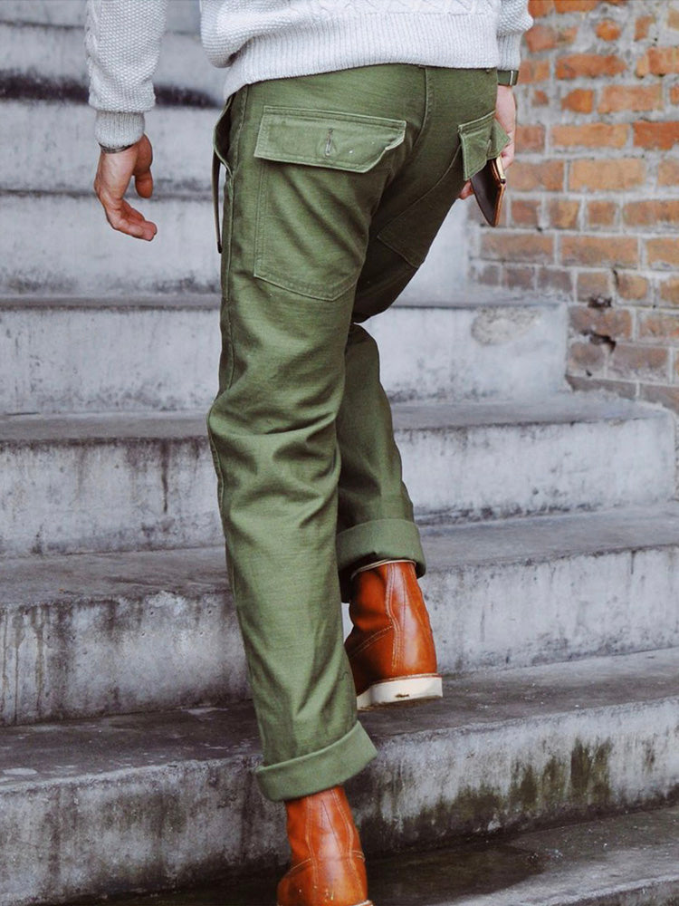 Pantalones casuales rectos para hombre inspirados en los OG-107 fatigue