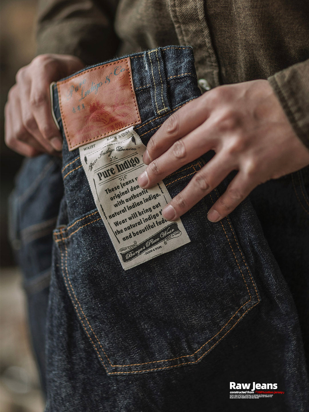 Jeans de Mezclilla Selvedge Índigo de 14 oz