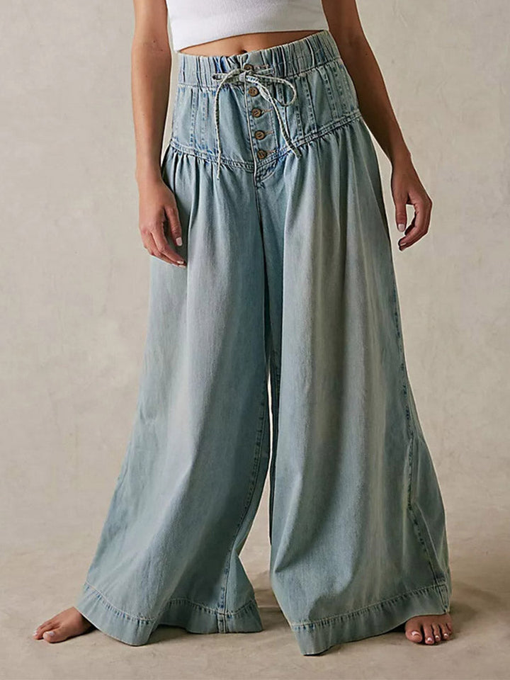 Jeans anchos de pierna suelta para mujer