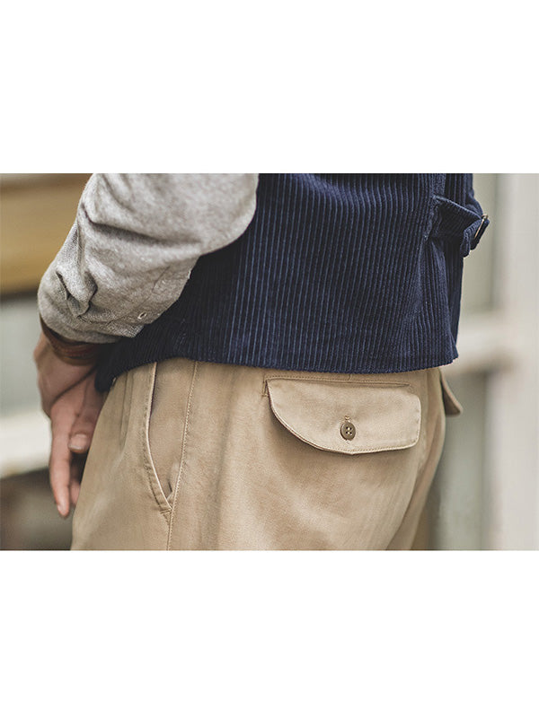 Pantalón Gurkha Vintage para Hombre de Corte Recto Casual
