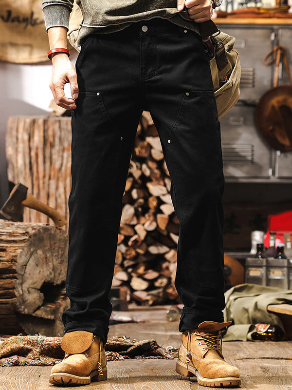Pantalones de Utilidad para Hombre de Trabajo Resistente con Pierna Recta