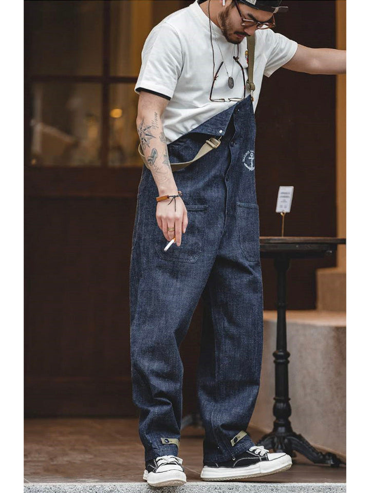 Overoles estilo retro americano azul marino