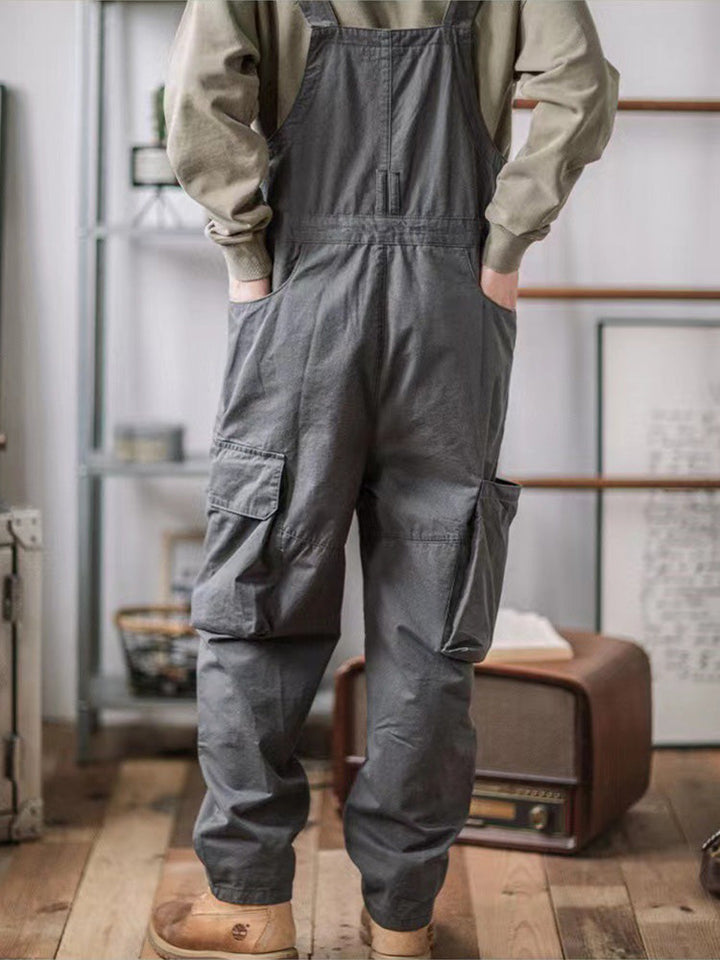 Overol con pechera para hombre con bolsillos extra grandes