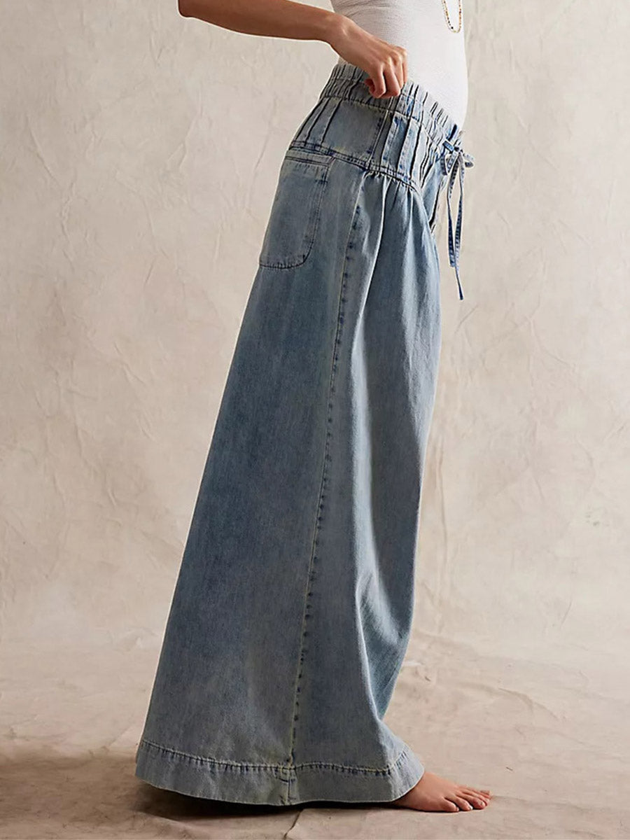 Jeans anchos de pierna suelta para mujer
