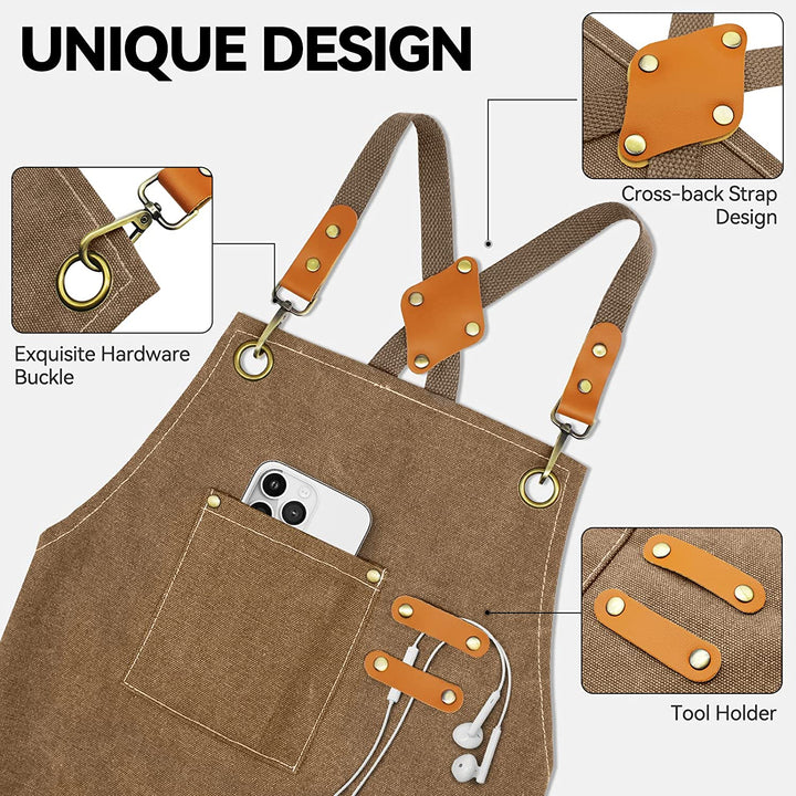Delantal de lona resistente a manchas para hombre