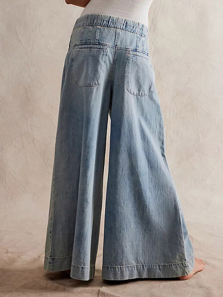 Jeans anchos de pierna suelta para mujer