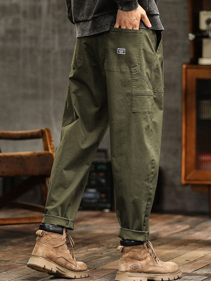 Pantalones Casual de Utilidad para Hombre de Estilo Vintage
