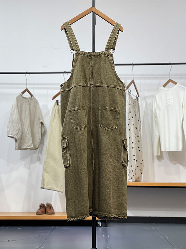Vestido overol con bolsillos cargo para mujer