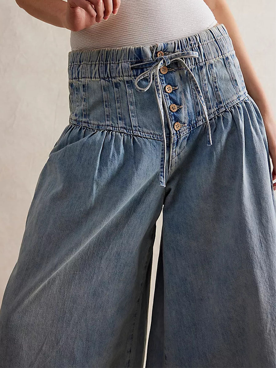 Jeans anchos de pierna suelta para mujer