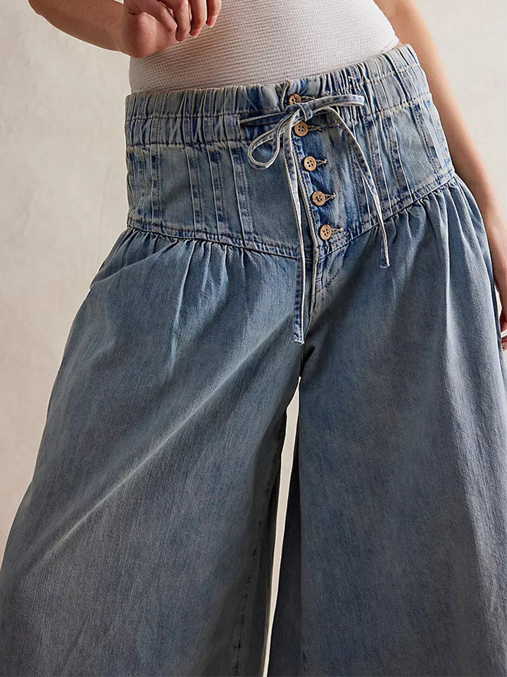 Jeans anchos de pierna suelta para mujer