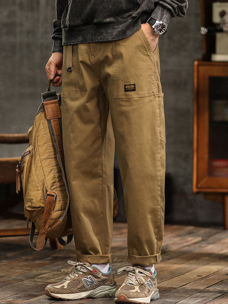 Pantalones Casual de Utilidad para Hombre de Estilo Vintage