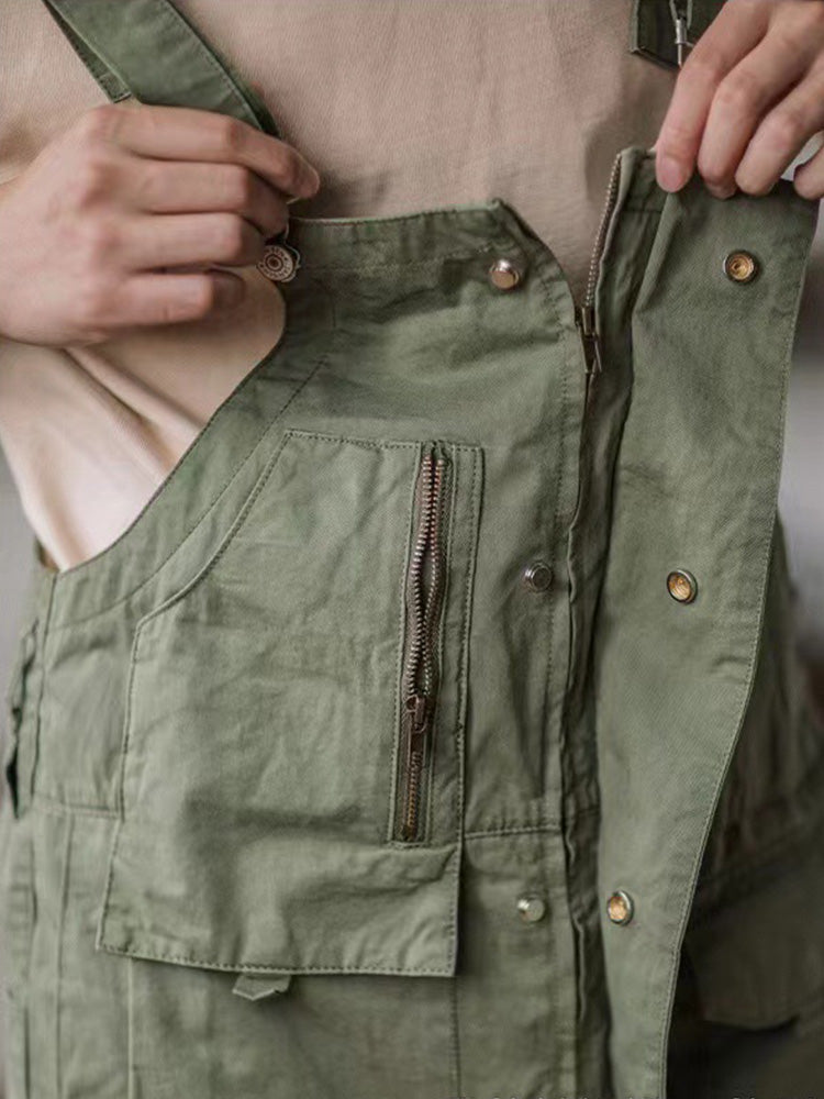 Overol con pechera para hombre con bolsillos extra grandes
