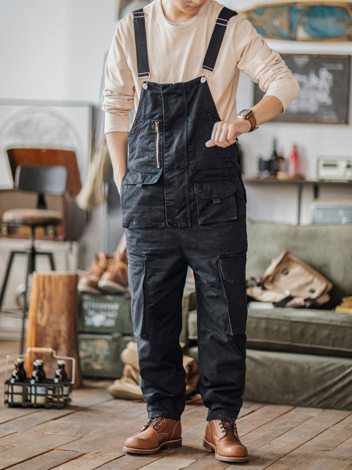 Overol con pechera para hombre con bolsillos extra grandes