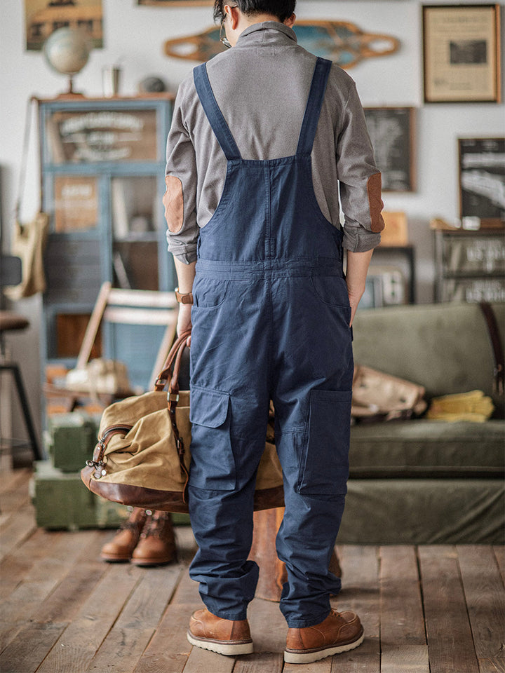 Overol con pechera para hombre con bolsillos extra grandes